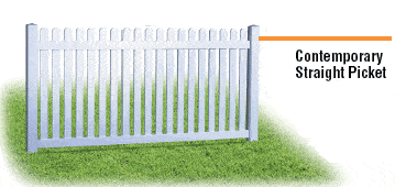 Contemporary Straight Picket Fence
