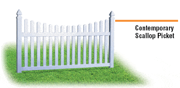 Contemporary Scallop Picket Fence