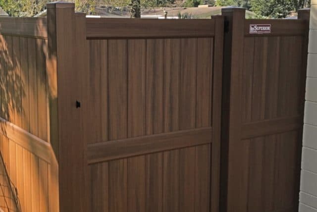 Woodgrain Heartwood Vinyl Privacy Fence