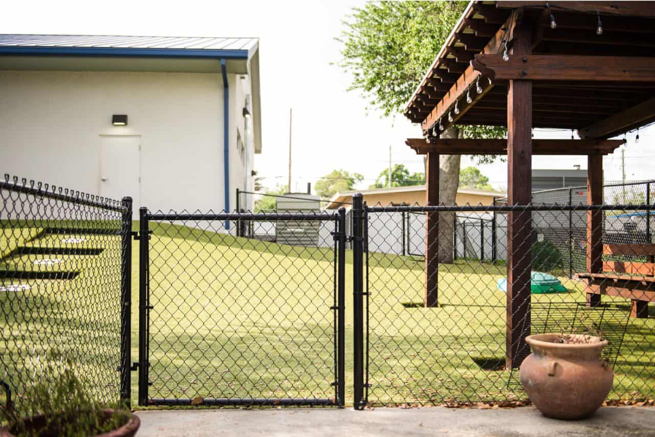 black vinyl fence