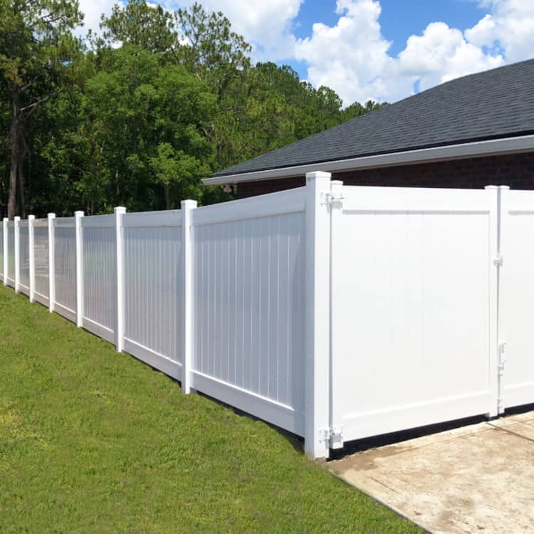 White fence with gate from Morrisville Fence Company
