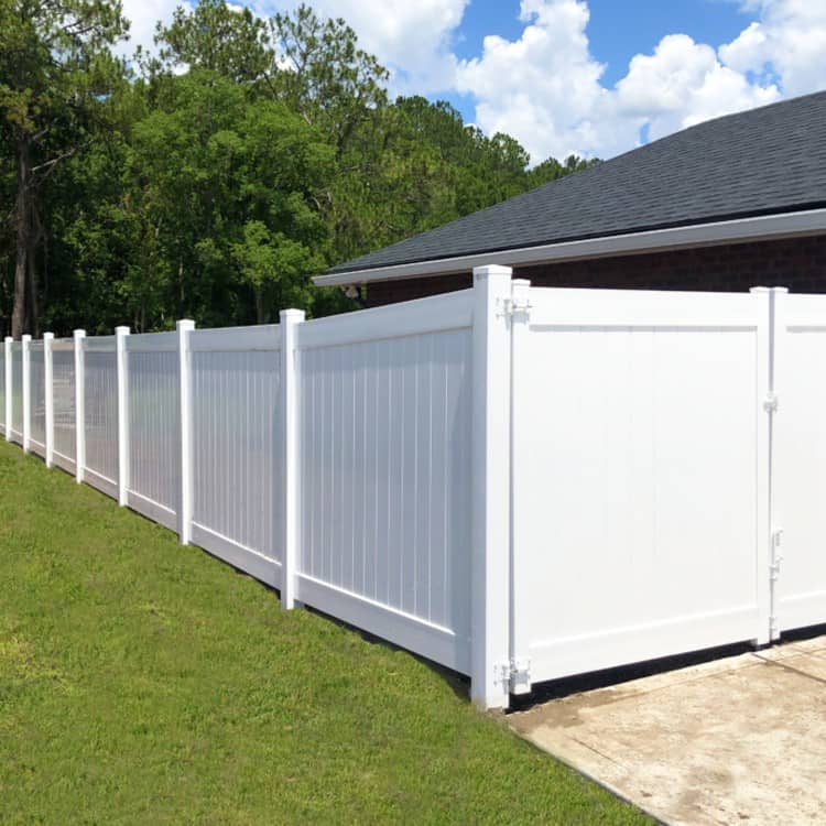 choose the best fence type White fence with gate from Morrisville Fence Company