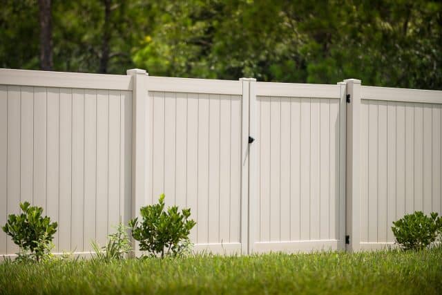 Vinyl Fence - Tan Hamilton with Gate