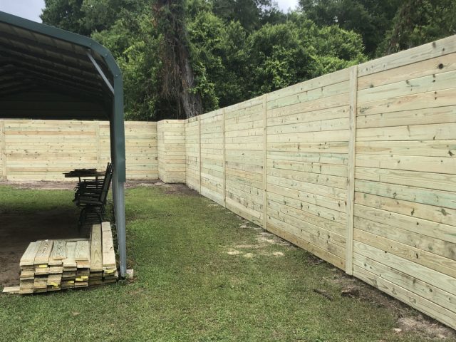 Horizontal Wood Fence - 4