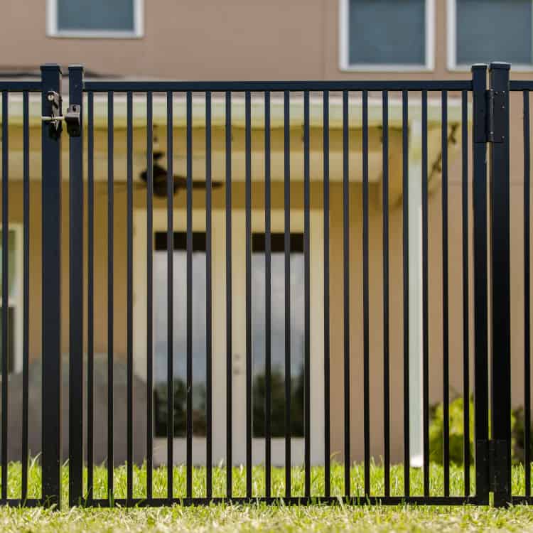 Jackson Fence company black aluminum fence