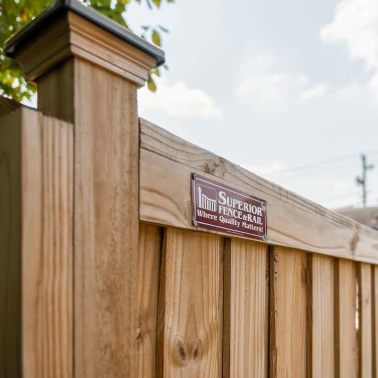 SFR Central Oklahoma Wood Fence with logo